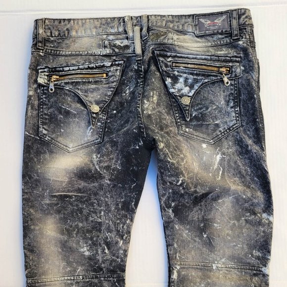 Robin's Jean Jeans New Mens Robins Jean Sz 36 Zipper Flaps Slim